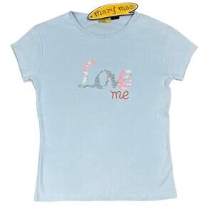Mary Mac Vintage 00s "Love Me" Sequin Graphic T-Shirt Womens Size M NWT